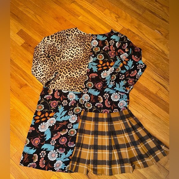 UNCLE FRANK Multi Mixed Media Patchwork Print Boho Tunic Dress Large - Picture 4 of 4